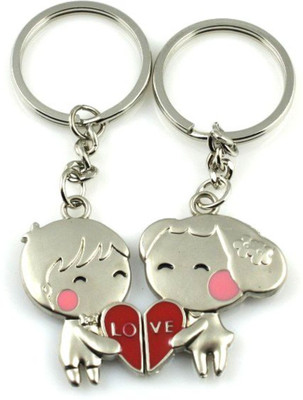 

Crazytowear Cute Love Birds Key Chain(Silver)