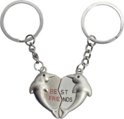 

Crazytowear Love Dolphin Couple Key Chain(Silver)