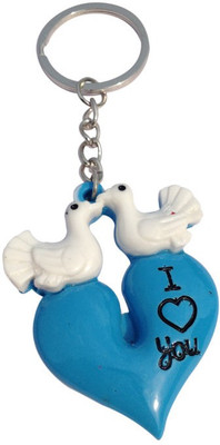 

Crazytowear Cute Love Bird Kissing Couple Key Chain(Pink)