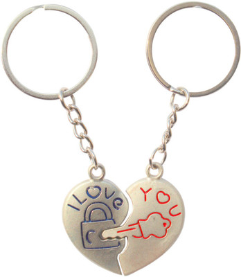 

Crazytowear Latest Valentine Gift Key Chain(Silver)