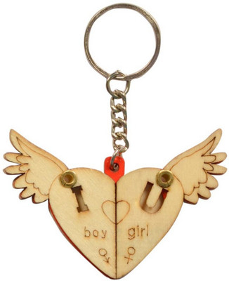 

Crazytowear Wings Couple Key Chain(Beige)