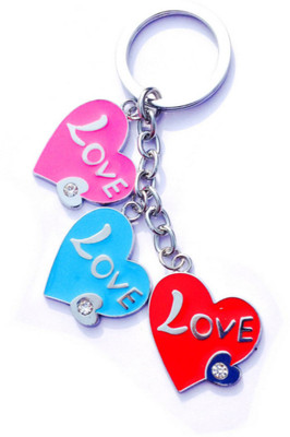 

Crazytowear 3 heart hanging Key Chain(Multicolor)
