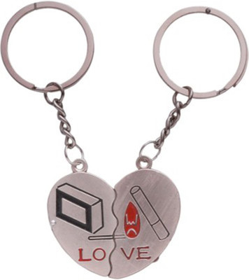 

Crazytowear I love You Couple Heart Key Chain(Silver)