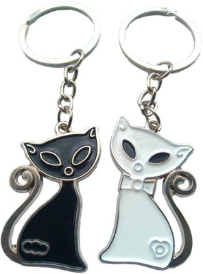 

Crazytowear Cute Black White cat Key Chain(Multicolor)