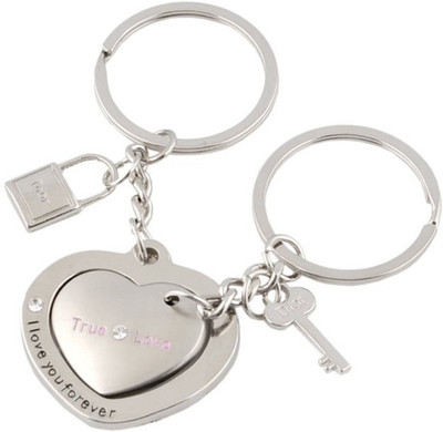 

Crazytowear Love Lock in couple key Key Chain(Silver)