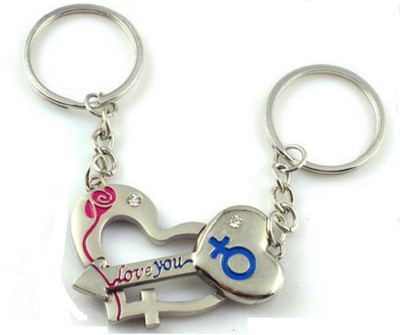 

Crazytowear Love You Cute Heart & Lock Couple Locking Key Chain(Yellow)