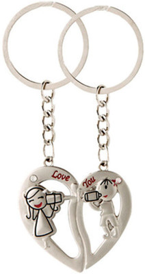 

Crazytowear Shy Couple Key Chain(Silver)