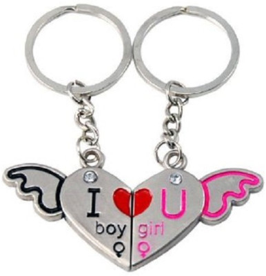 

Crazytowear Wings Love Heart Key Chain(Silver)