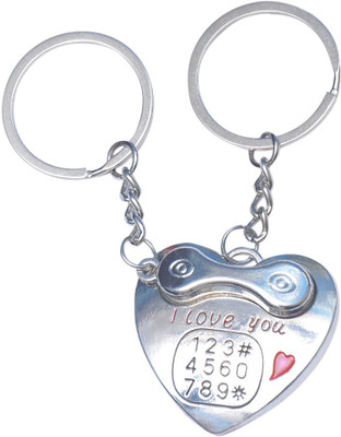 

Crazytowear Telephone Love Couple Key Chain(Silver)