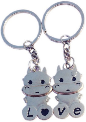 

Crazytowear Cute teddy couple Key Chain(Silver)