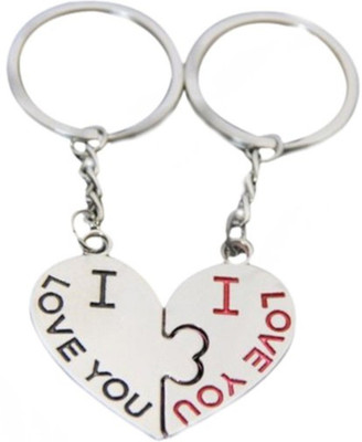 

Crazytowear Zig Zag Couple Key Chain(Silver)