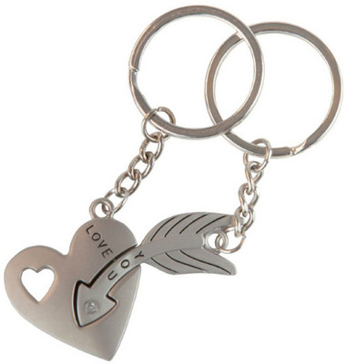 

Crazytowear heart and key love Key Chain(Silver)