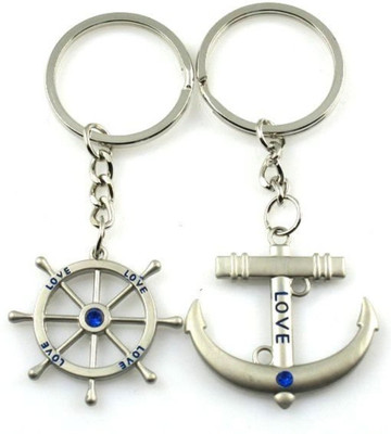 

Crazytowear Nautical steering wheel Key Chain(Silver)