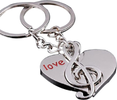 

Crazytowear I love You Designer Heart Couple Key Chain(Multicolor)