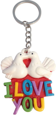 

Crazytowear Love You Pigeon kissing Couple Key Chain(Yellow)