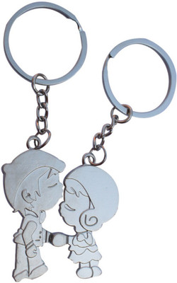 

Crazytowear Shaking hand Couple Key Chain(Silver)