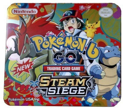 

Krypton Pokemon Steam Siege Evalution Flat Tin Kids Paying & Enjoy card(Multicolor)