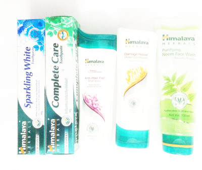 Himalaya anti hair shampoo, conditioner, neem face wash, complite care paste, sparkling white paste(Set of)