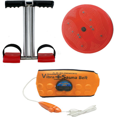 

WIB 3 IN 1 Vibrating Magnetic Slimming Belt Tummy Trimmer Resistance Tube With Twister(Set of 3)