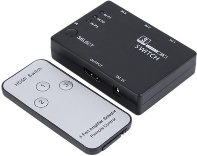 

Cables Kart 3-Port HDMI Switch/Switcher With Remote & Power Adapter, 3D 1080P, for Bluray, For PVR/Netflix/Roku/Kodi Box, PS4/PS3 Combo Set