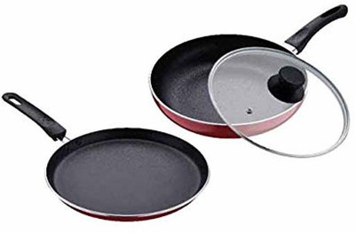 

Bergner Induction Bottom Cookware Set(Aluminium, 3 - Piece), Maroon