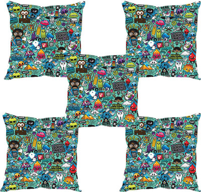

Sleep Nature's Abstract Cushions Cover(Pack of 5, 30.63 cm*30.63 cm, Multicolor)