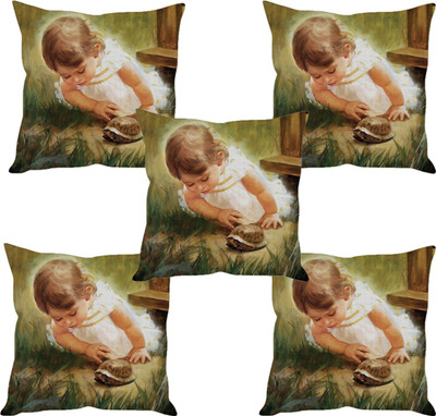 

Sleep Nature's Abstract Cushions Cover(Pack of 5, 30.63 cm*30.63 cm, Multicolor)