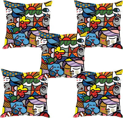 

Sleep Nature's Abstract Cushions Cover(Pack of 5, 40.63 cm*40.63 cm, Multicolor)