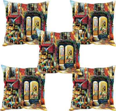 

Sleep Nature's Abstract Cushions Cover(Pack of 5, 40.63 cm*40.63 cm, Multicolor)