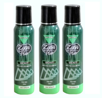 

zyon Secret Perfume Body Spray - For Men & Women(120 ml, Pack of 3)