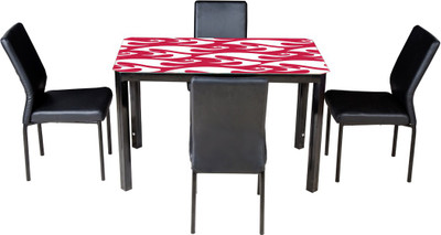 

Woodness Glass 4 Seater Dining Set(Finish Color - Black)