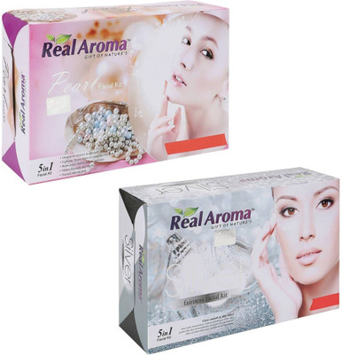 

Real Aroma Pearl Silver Facial Kit 740 g(Set of 2)