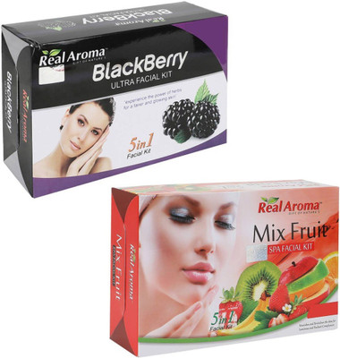 

Real Aroma Blackberry Mix Fruit Facial Kit 740 g(Set of 2)
