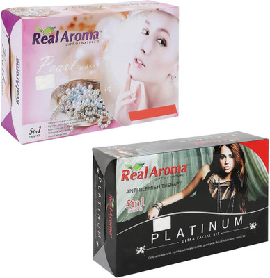

Real Aroma Pearl Platinum Facial Kit 740 g(Set of 2)