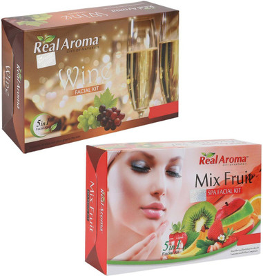 

Real Aroma Wine Mix Fruit Facial Kit 740 g(Set of 2)