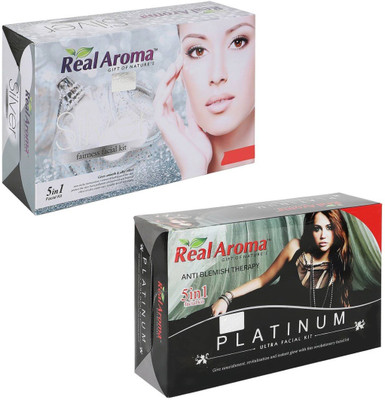 

Real Aroma Silver Platinum Facial Kit 740 g(Set of 2)