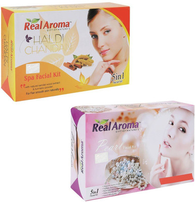 

Real Aroma Haldi Chandan Pearl Facial Kit 740 g(Set of 2)