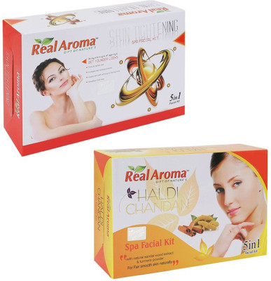 

Real Aroma Shin Tightning Haldi Chandan Facial Kit 740 g(Set of 2)
