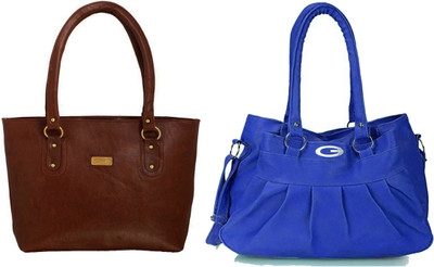 

Vera stayle Hand-held Bag(Brown, Blue), Blue;brown