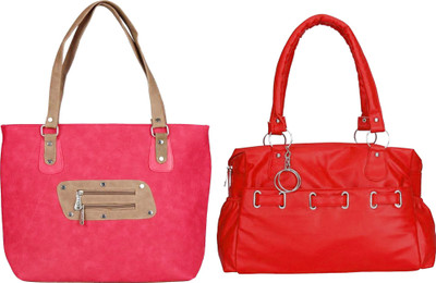 

Vera stayle Hand-held Bag(Pink, Red)