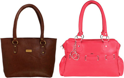 

Vera Stayle Hand-held Bag(Brown, Pink)