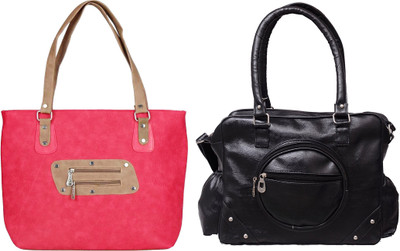 

Vera stayle Hand-held Bag(Pink, Black), Black;pink