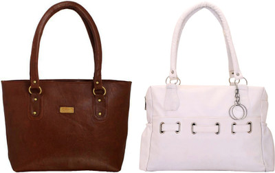 

Vera Stayle Hand-held Bag(Brown, White)