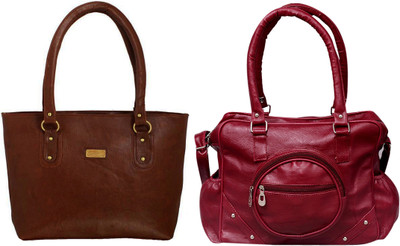 

Vera Stayle Hand-held Bag(Brown, Maroon)