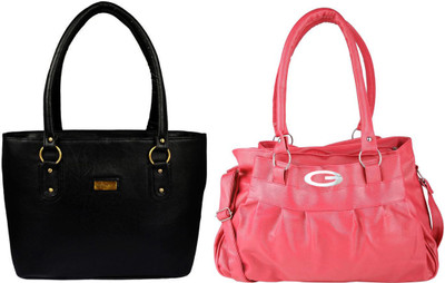 

Vera Stayle Hand-held Bag(Black, Pink)