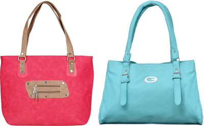 

Vera stayle Hand-held Bag(Pink, Green), Green;pink
