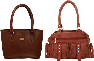 

Vera Stayle Hand-held Bag(Brown, Tan)