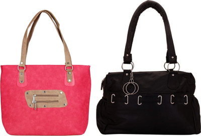 

Vera stayle Hand-held Bag(Pink, Black), Black;pink