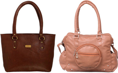 

Vera Stayle Hand-held Bag(Brown, Tan)
