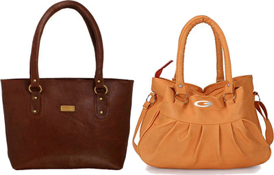 

Vera stayle Hand-held Bag(Brown, Beige), Beige;brown